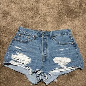 Levi’s 501 Original Fit High Rise Denim Shorts Size 29 quiet riot color